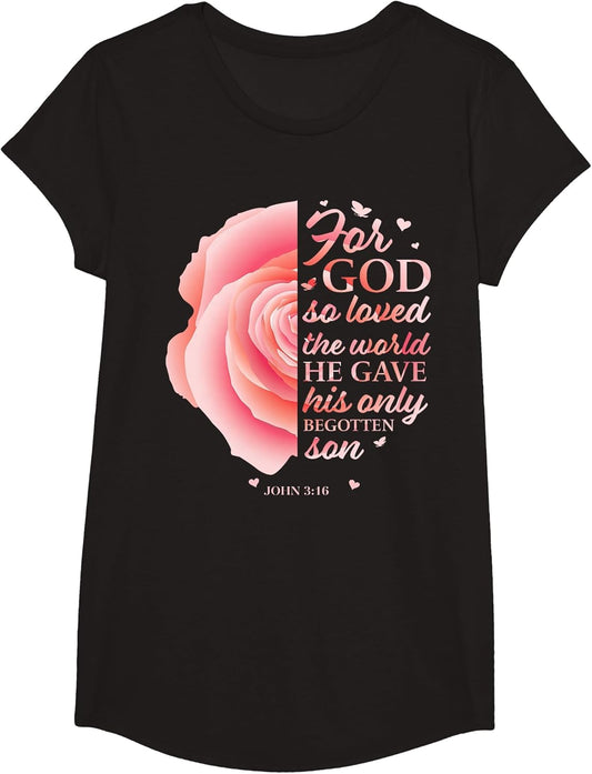 John 3:16 Pink Flower Christian Sayings Women Gifts Mom Her
