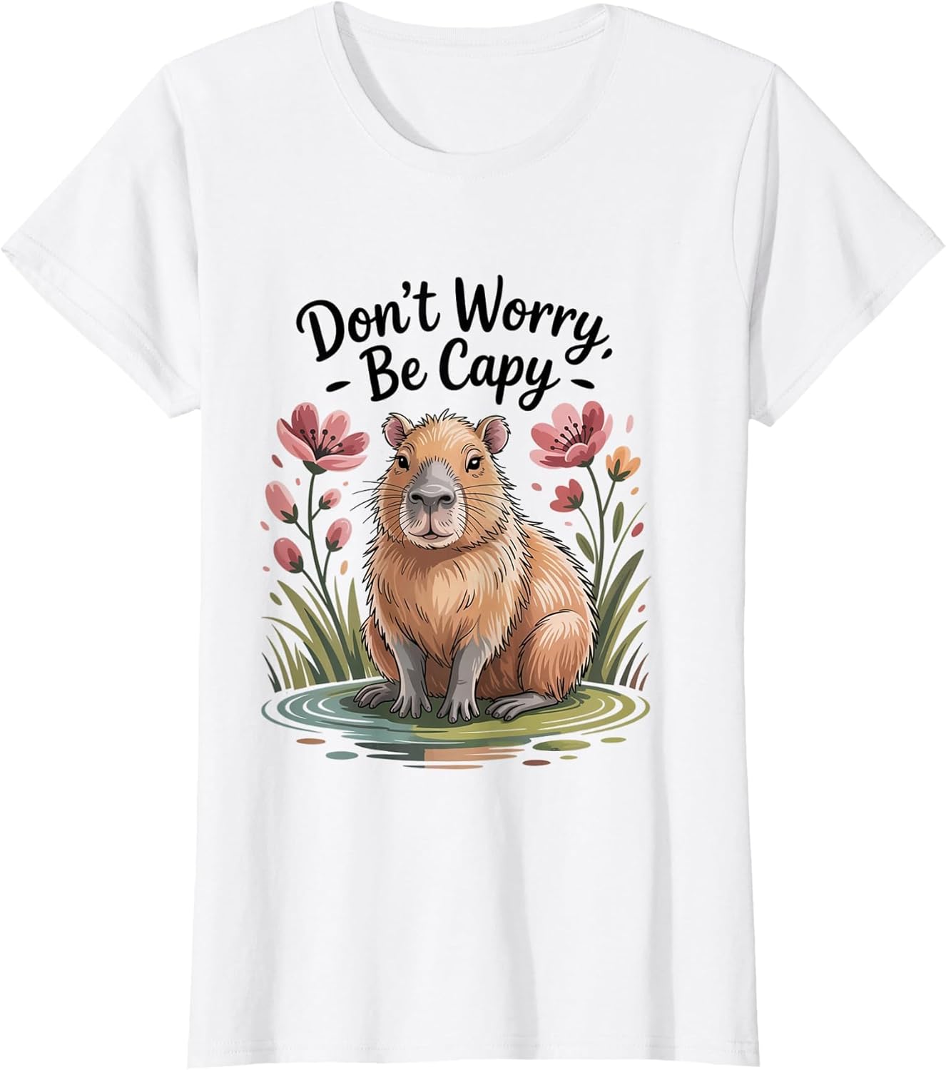 Cute Dont Worry Be Capy Capybara Girls Boys Kids Youth Women