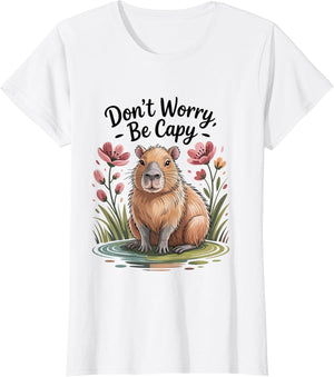 Cute Dont Worry Be Capy Capybara Girls Boys Kids Youth Women