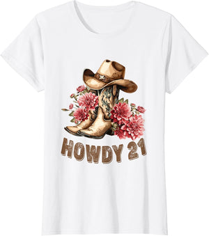 Howdy 21 Year Old Girl Western Country Cowgirl 21st Birthday