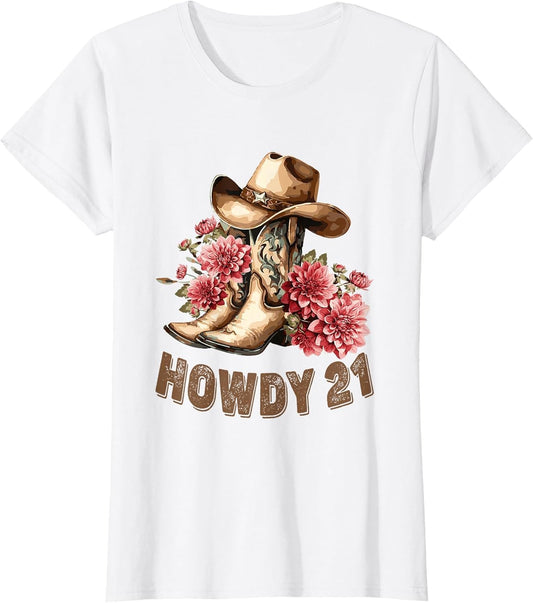 Howdy 21 Year Old Girl Western Country Cowgirl 21st Birthday