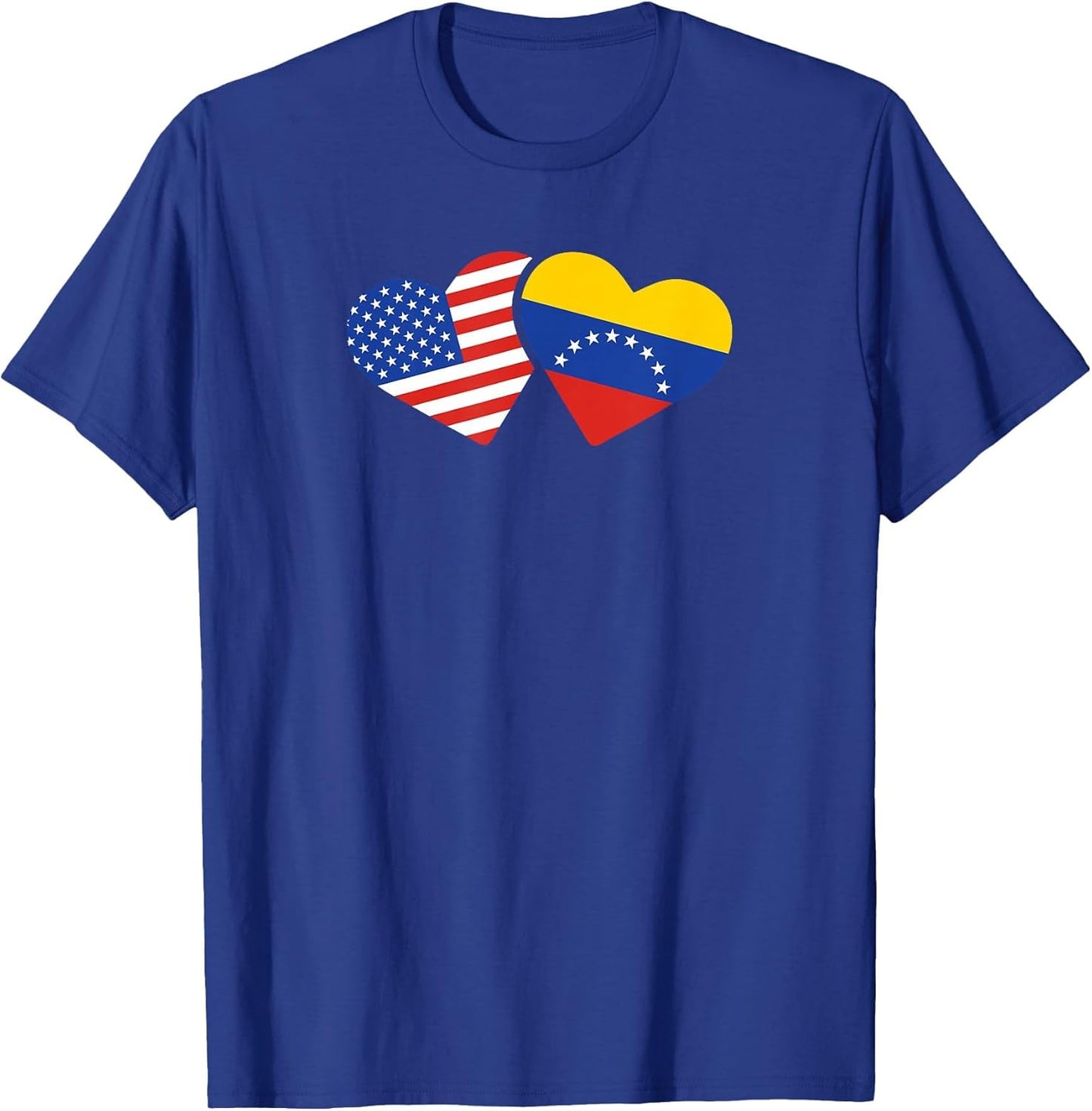 USA Venezuela Flag Hearts T Shirt Venezuelan American Love