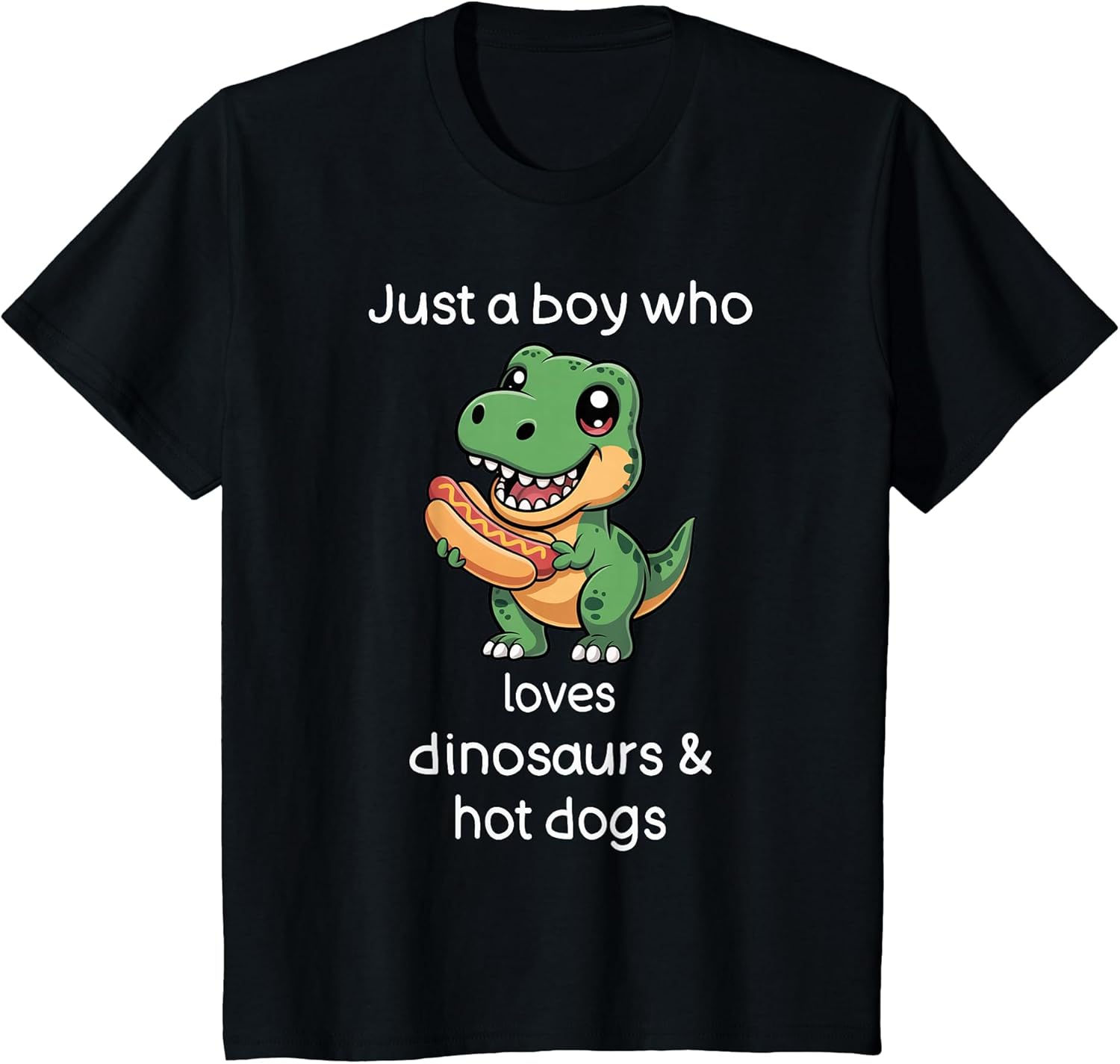 Kids Dinosaur Hot Dog Shirt Boys Cool T Rex Hot Dog