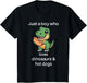 Kids Dinosaur Hot Dog Shirt Boys Cool T Rex Hot Dog