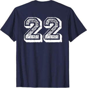 Number 22 Sports Jersey Player #22 Fan Back Print Vintage