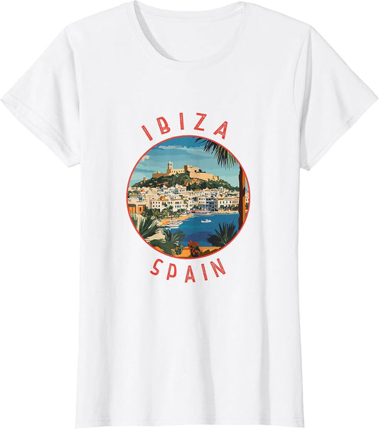Ibiza Spain Retro Distressed Circle