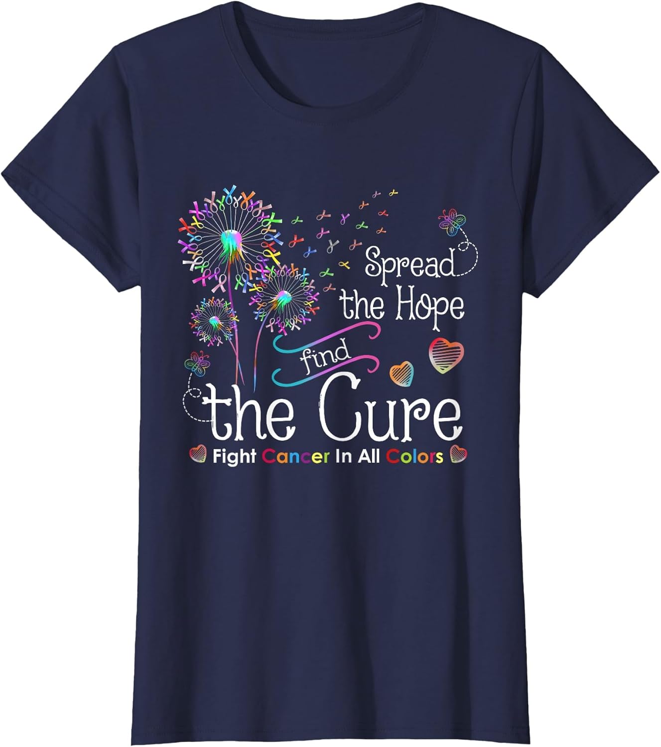 Fight Cancer in All and Everyday Colors Ribbons Flower Heart