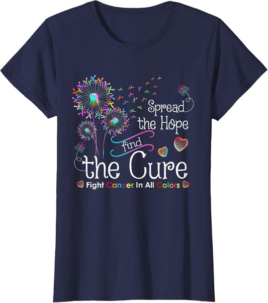 Fight Cancer in All and Everyday Colors Ribbons Flower Heart