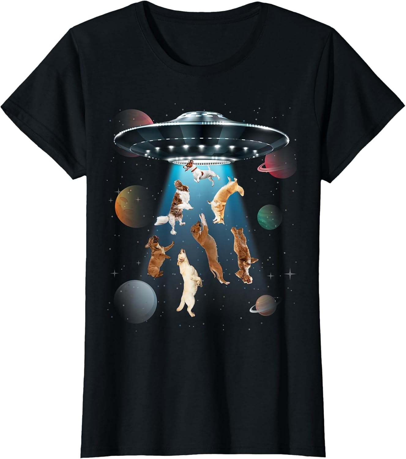 Funny Dogs in Space Aliens UFO Abduction Planets Galaxy