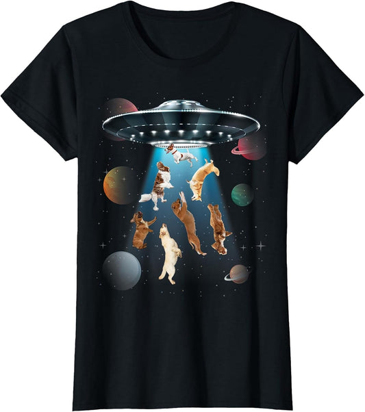 Funny Dogs in Space Aliens UFO Abduction Planets Galaxy
