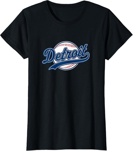 Detroit Vintage Baseball Throwback Retro Design