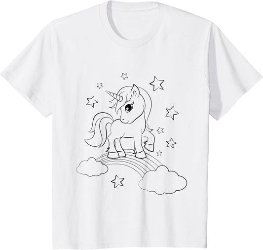 Coloring Shirt Unicorn for Girls. DIY to Paint on