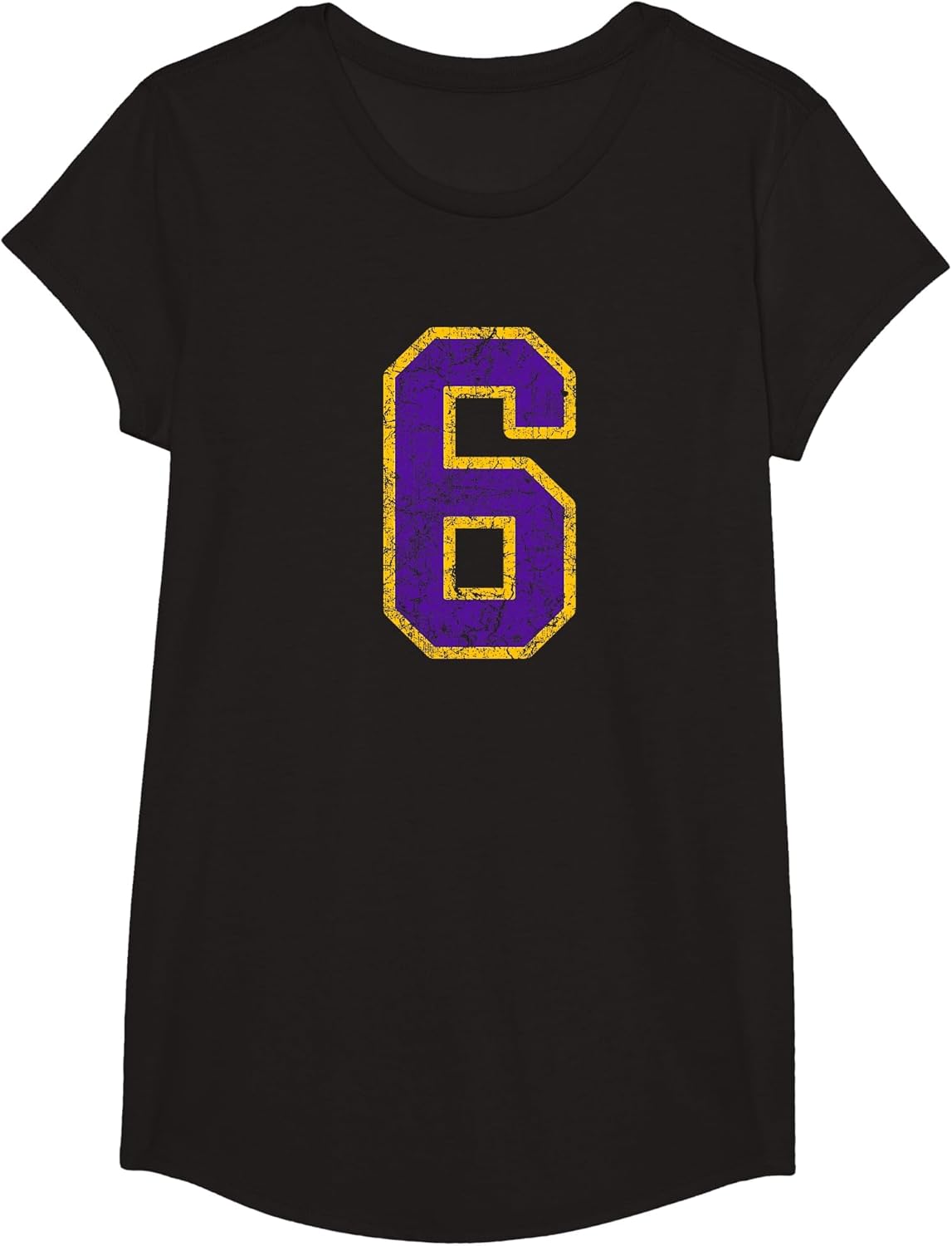 Purple Gold Number 6 Jersey Player Uniform #6 Grunge