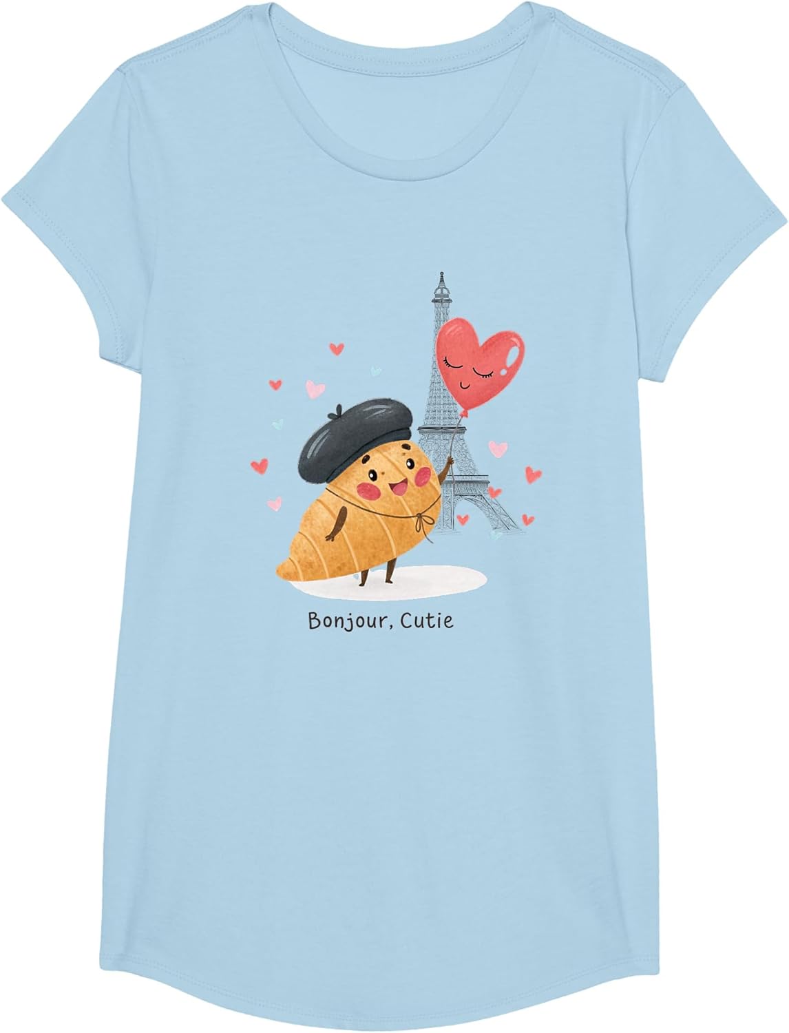 Cute Croissant Bonjour Love Day Paris Travel Kids Souvenir