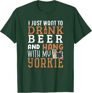 Yorkie Dad Shirt Funny Yorkshire Terrier Dog Lover Beer