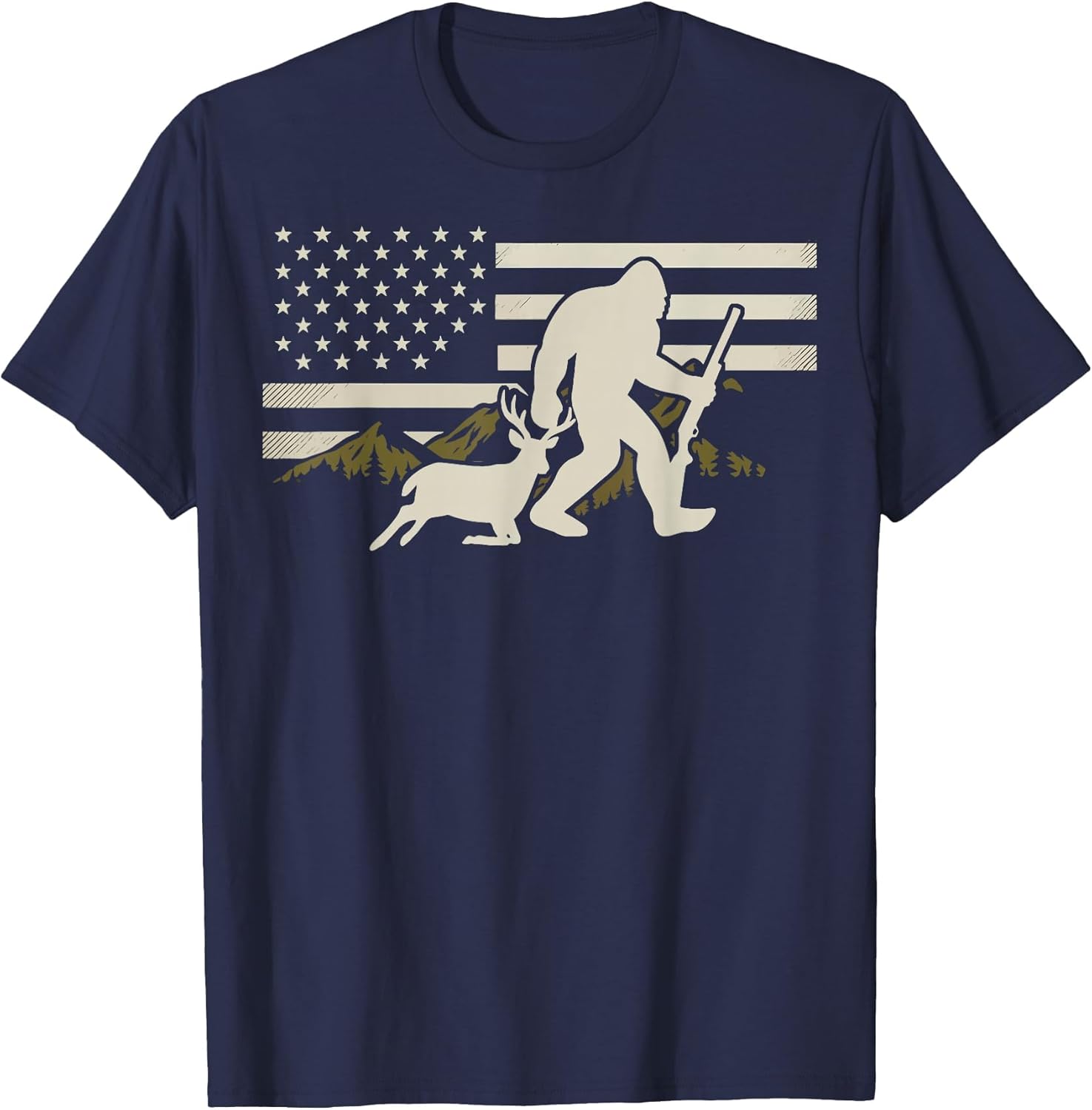 Bigfoot Deer Hunting USA Flag Deer Hunting Buck Season