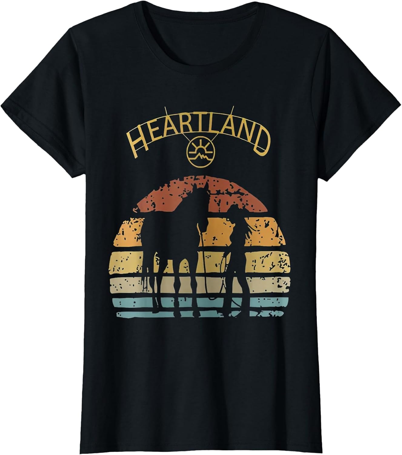 Retro Vintage Sunset Horse Lover