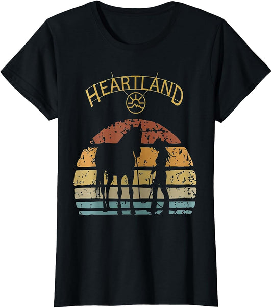 Retro Vintage Sunset Horse Lover