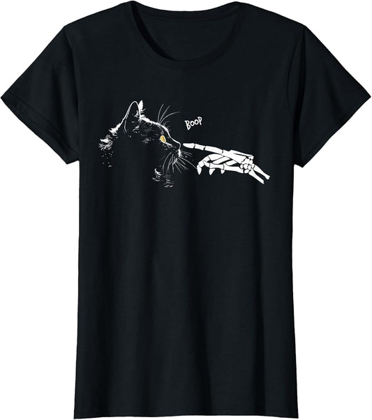 Cat Skeleton Hand Boop Halloween Cute Black Cats Pet Kitty