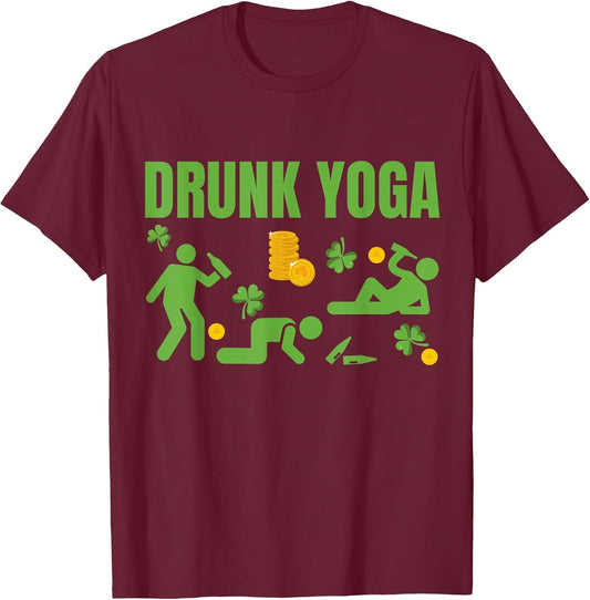 Drunk Yoga Happy St. Patricks Day Irish Funny Drinking Beer
