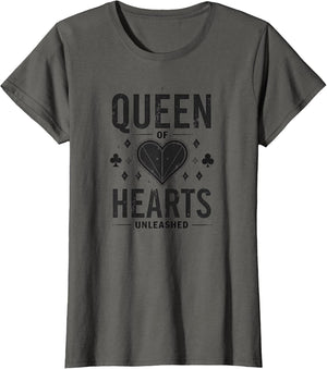 Queen of Hearts Unleashed Bold Playing Card Design Heart Decorated