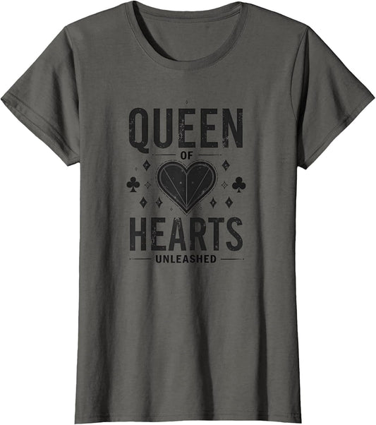 Queen of Hearts Unleashed Bold Playing Card Design Heart Decorated