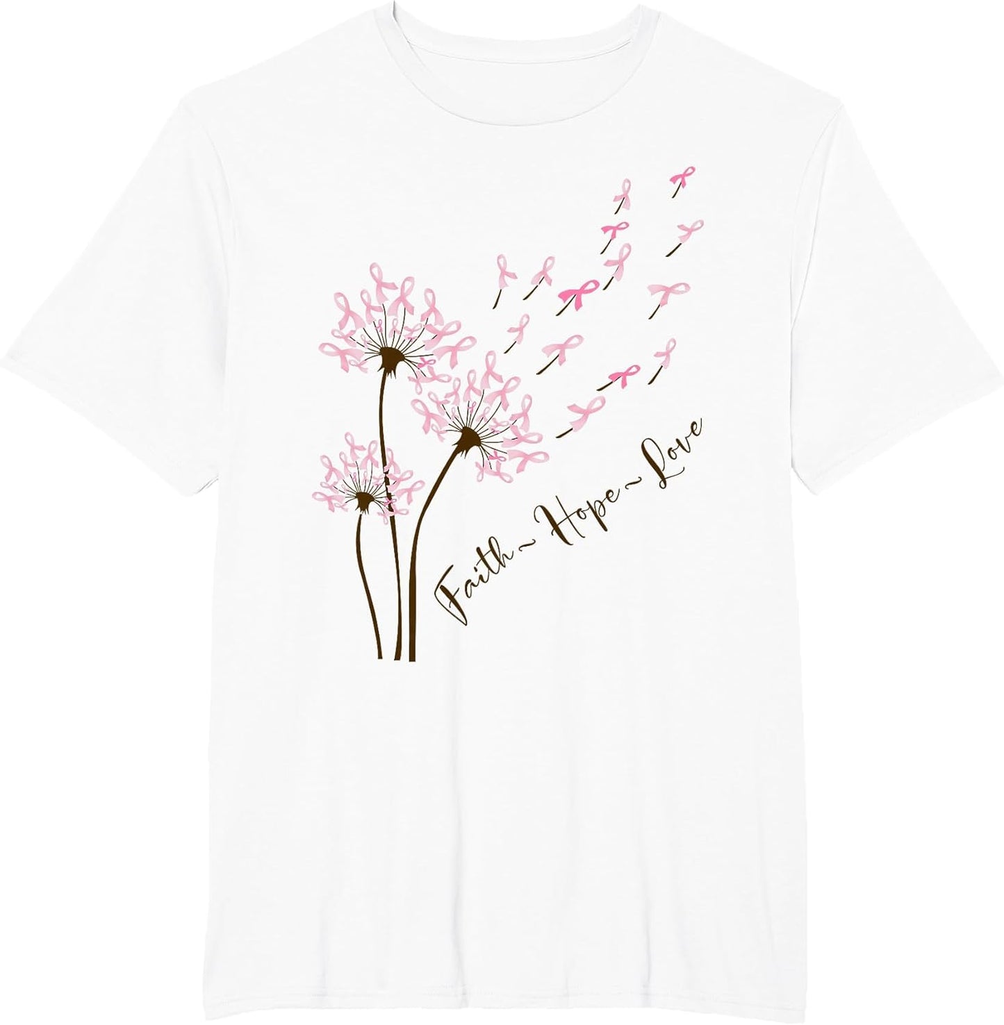 Faith Hope Love Breast Cancer Dandelion Flower Breast Cancer
