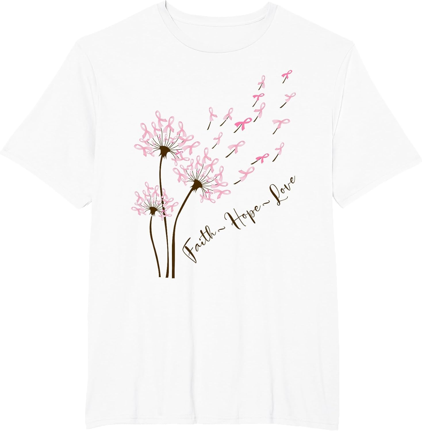 Faith Hope Love Breast Cancer Dandelion Flower Breast Cancer