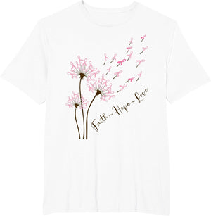 Faith Hope Love Breast Cancer Dandelion Flower Breast Cancer