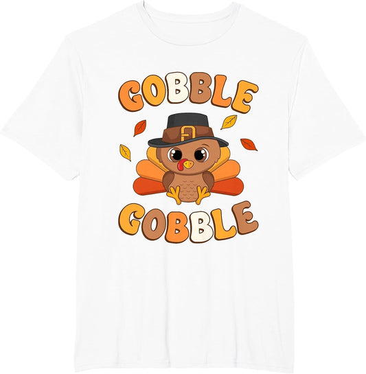 Gobble Turkey Day Happy Thanksgiving Women Toddler Girl Boy