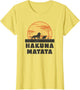 Disney The Lion King Hakuna Matata Crew Sideview Silhouettes , Women, Lemon Yellow, Large