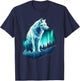 Wolf Northern Lights Alaska Arctic Up North White Wolf Lover