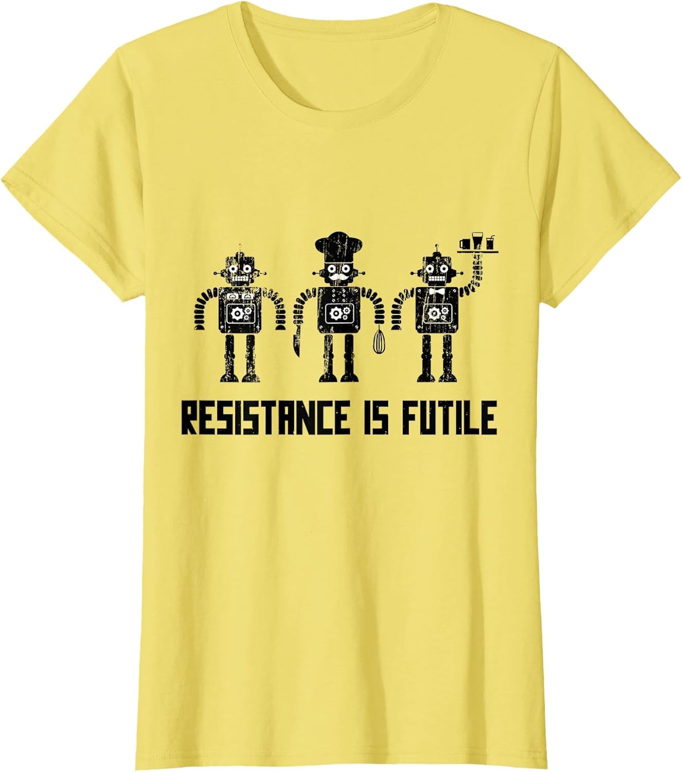 Resistance is Futile Funny Retro Robot AI Chef Waiter