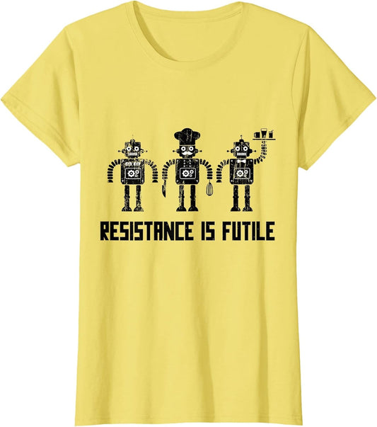 Resistance is Futile Funny Retro Robot AI Chef Waiter
