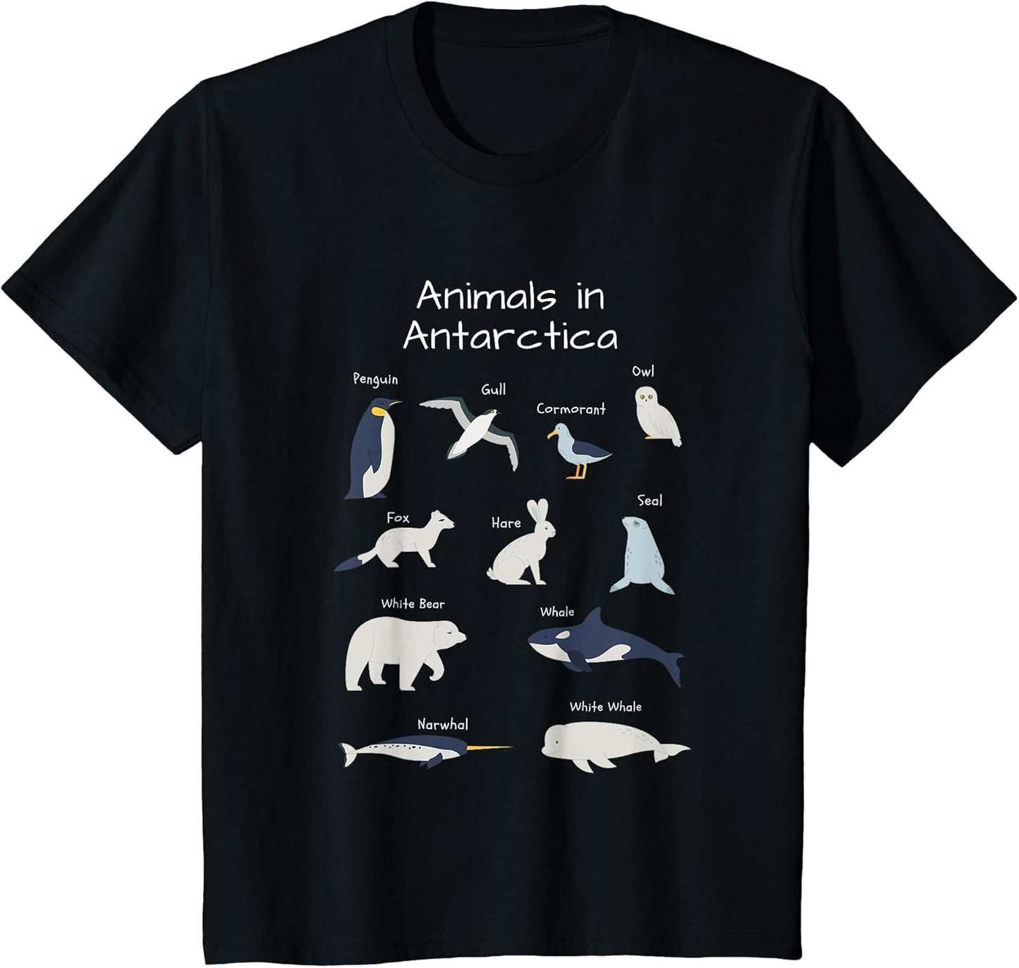 Antarctica Animals Narwhal Bear Penguin Seal Whale Owl Fox