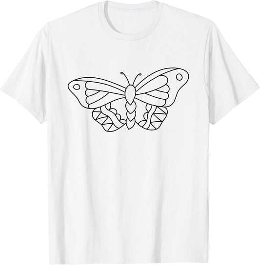 Butterfly Shirt for Coloring Fun DIY Do It Yourself to Color