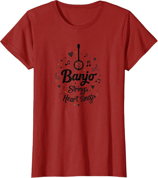 Banjo Strings Heart Sings Country Music Design