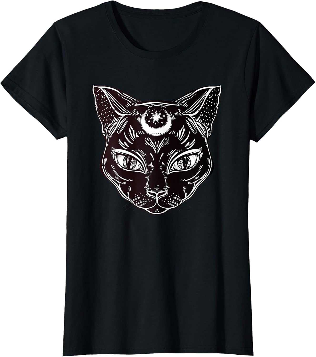Black Cat Halloween Boho - Gothic Witchcraft Tattoo T