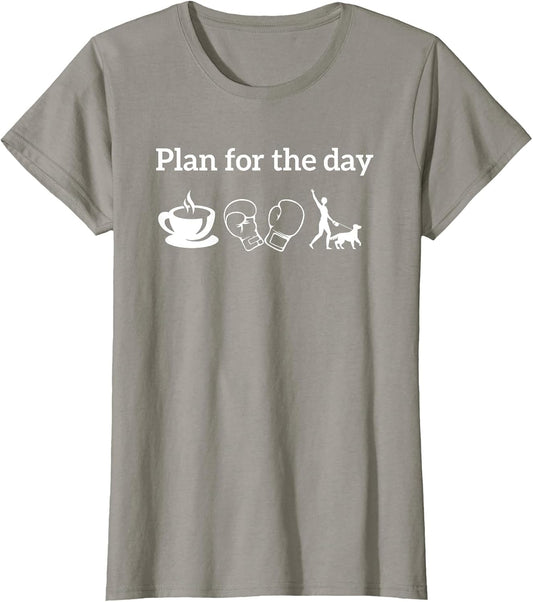 Boxing Players Boxer Shirt Plan for The Day Coffee Dogs