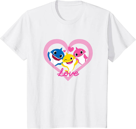 Baby Shark Family Love Pink Hearts