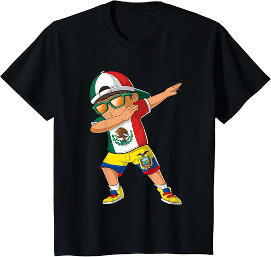 Half Mexican Half Ecuadorian Boy Mexico Ecuador Flag