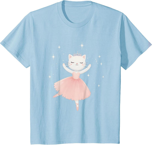 Ballerina Cat Princess Shirt Ballet Dance Toddlers Girls