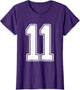 #11 White Outline Number 11 Sports Fan Jersey Style