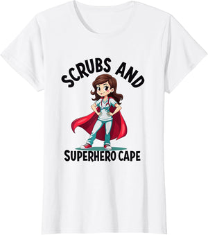 Scrubs and Superhero Cape Nurse Hero Design
