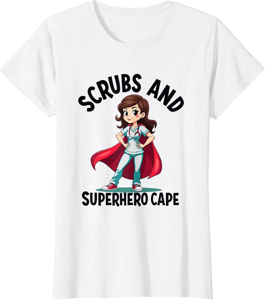 Scrubs and Superhero Cape Nurse Hero Design