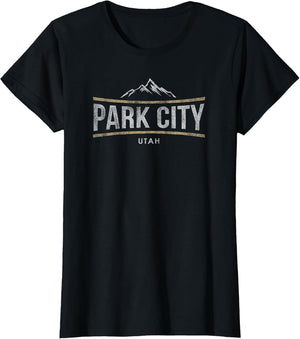Vintage Park City Utah Mountain Forest Hiking Retro