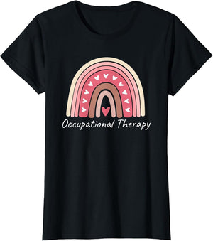 Rainbow Occupational Therapy Shirt, Cute Pink Boho Chic OT