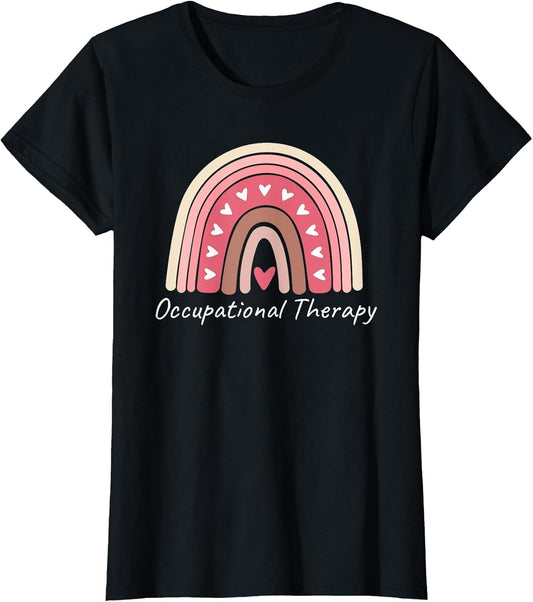 Rainbow Occupational Therapy Shirt, Cute Pink Boho Chic OT