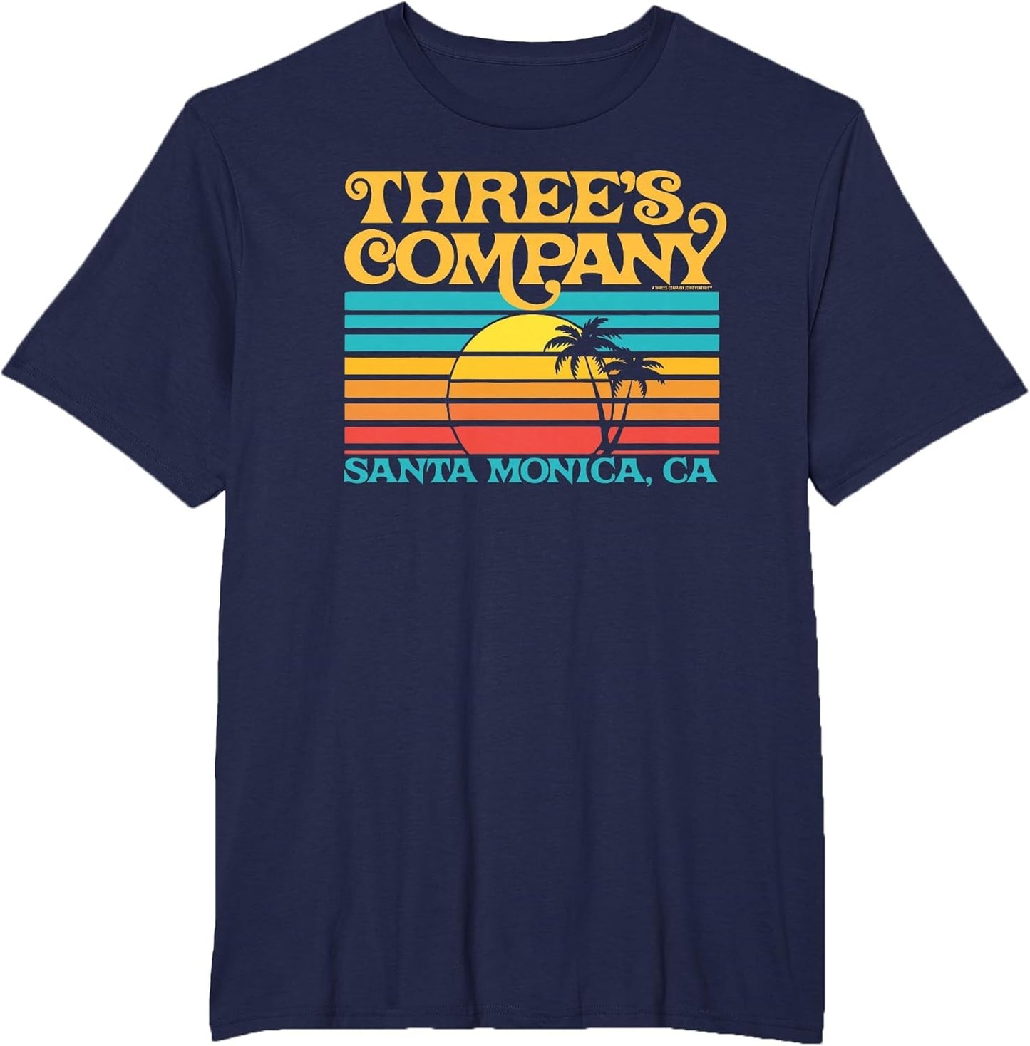 Three's Company Logo Santa Monica Retro 80's Sunset