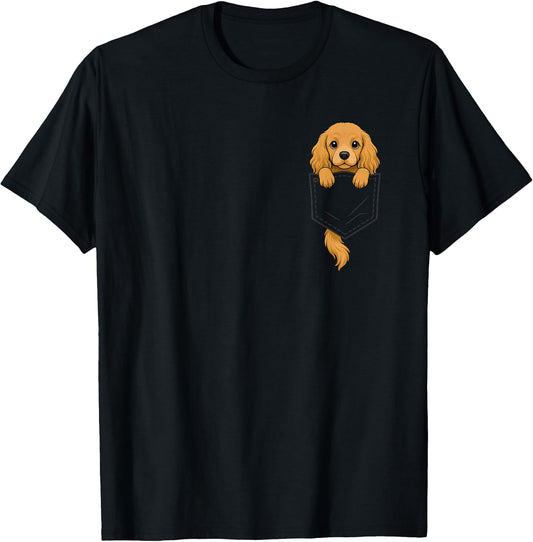 Funny Cocker Spaniel Peeking in Pocket Dog Puppy Pet Lover